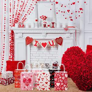 Bolsas de Regalo de Papel para el Día de San Valentín, Envoltura de Papel con Asa, Bolsa de Regalo para el Día de San Valentín, Recuerdos para Fiestas, para Envolver Compras - Product Image 3