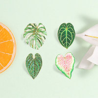 Broche en émail en forme de feuille de Monstera Caladium, pour un usage quotidien et la décoration de sacs à dos