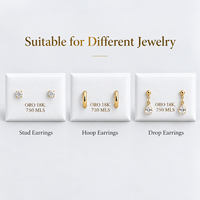 Carte de présentation de bijoux de luxe personnalisée en velours floqué pour boucles d'oreilles et colliers, avec impression de logo