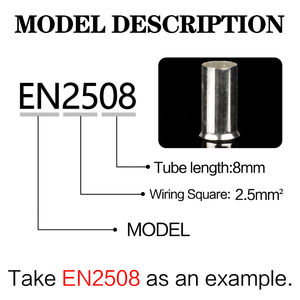 CHFRPU EN длинное кольцо, голая медная трубка, обжимная Клемма, неизолированная голая наконечник кабеля, Тип зажима, соединитель стыковой проволоки - Product Image 2