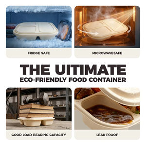 Contenedor Ecológico Biodegradable de Almidón de Maíz Tipo Concha para Hamburguesas, Sushi, Fideos y Jugos - Caja Desechable para Llevar - Product Image 6