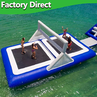 Terrain de volley-ball gonflable flottant à prix d'usine, aire de jeux aquatique gonflable, sport aquatique, divertissement pour yacht, bateau, océan