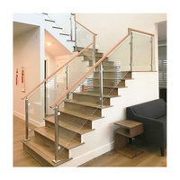 Accessoires d'escalier préfabriqués classiques boule de cristal noir mat balustrade en acier aluminium pilier rampe d'escalier