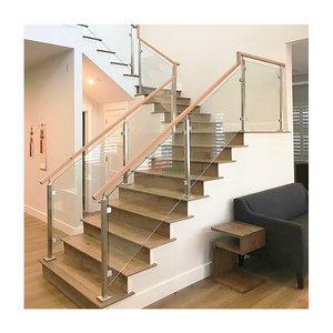 Cổ điển prefab cầu thang phụ kiện Matte đen pha lê bóng thép nhôm bài lan can trụ cột cầu thang lan can - Product Image 6