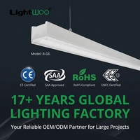 Sistema de Iluminación Lineal LED para Supermercados, Iluminación Continua en Fila, Comercial, 1.5M, Lámpara Colgante LED Regulable para Estacionamientos y Oficinas