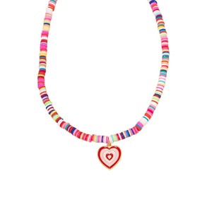 Collar Bohemio con Colgante de Corazón de Arcilla Polimérica Arcoíris, Cadena para Clavícula, Joyería de Moda para Fiestas - Product Image 5