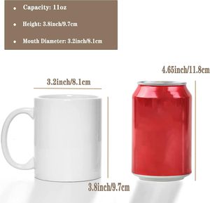Tazas de Cerámica Blancas Lisas de 11 oz con Recubrimiento para Sublimación, Diseño Personalizado - Product Image 5