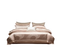 Set Sprei Jacquard Sutra Tencel 4 Pcs Sarung Selimut Sprei 2 Sarung Bantal Lembut Bernapas Warna Biru Perak Ukuran Queen King Pabrik