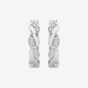 Pendientes de aro pequeños con diamantes cultivados en laboratorio, 1_6 Ctw, para mujer, joyería fina minimalista elegante, regalo de lujo brillante - Product Image 3