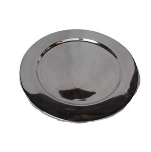 จานเหล็กขัดกระจกแบบไม่มีลวดลายจานชาร์จอาหารค่ำแบบกลมสำหรับงานแต่งงาน - Product Image 1