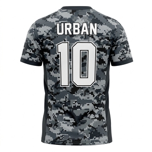 Maillot de football unisexe personnalisé par sublimation, col ras du cou camouflage, anti-transpiration, taille élastique, uniforme de football - Product Image 3