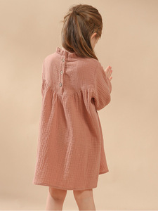 Abito primavera <span class=keywords><strong>autunno</strong></span> per ragazze in cotone semplice per neonati abito a maniche lunghe - Product Image 3