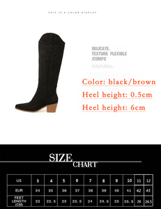 Nuevas Botas Vaqueras de Tacón Cuadrado con Bordado, Botas Sin Cordones Disponibles en Tallas 35-43 - Product Image 6