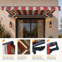 Auvent motorisé à bras articulés, cassette intégrale, électrique, rétractable, imperméable, pour terrasse extérieure, balcon, protection solaire avec télécommande