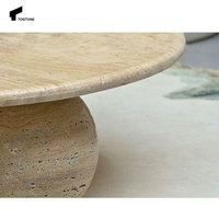 Tostone Classique Italien Blanc Marbre Naturel Rond Pierre Café Table D'appoint pour Villa Salon Hôtel Bureau Décoration