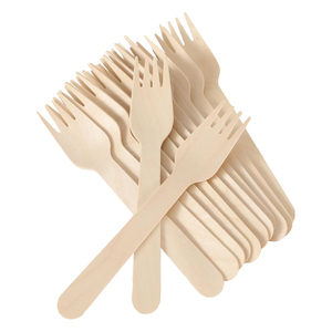 <span class=keywords><strong>Set</strong></span> di posate in legno, 300 pezzi di posate usa e getta da 14 cm, forchette, coltelli e cucchiai in legno, adatti per feste, campeggio, picnic, matrimoni - Product Image 3