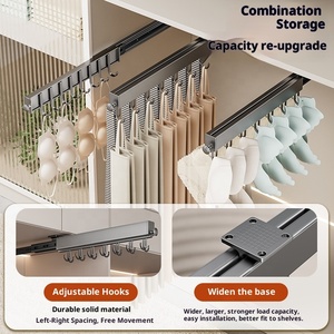 <span class=keywords><strong>Appendiabiti</strong></span> Estraibile Rinforzato per Armadio, Organizzatore a Gancio Montato dall'Alto Senza Foratura per Cucina, Bagno e Guardaroba - Product Image 6