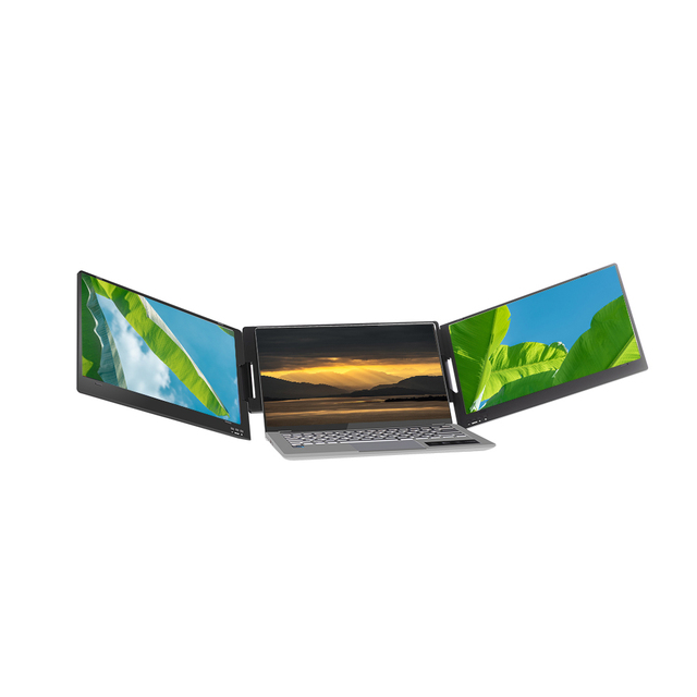 Foldable Dual Screen Portable Monitor -  IPS External Display for PC Gaming LaptopPortable Screen for Multi-Tasking