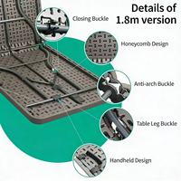 Table de camping pliable en plastique de 6 pieds, portable, à texture de lierre colorée, idéale pour l'extérieur – Meilleure vente