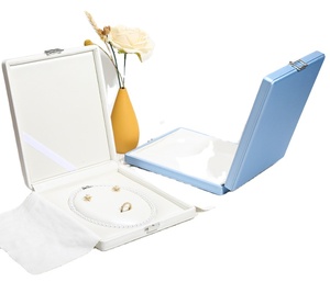 Caja de Joyería de Cuero PU, Caja de Joyería Plegable en Ángulo Recto, Caja de Joyería de Color Sólido de Primera Calidad - Product Image 1