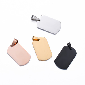 La superficie liscia del pendente in bianco dell'acciaio inossidabile dello specchio può essere incisa 18x30mm ciondolo personalizzato della foto - Product Image 3