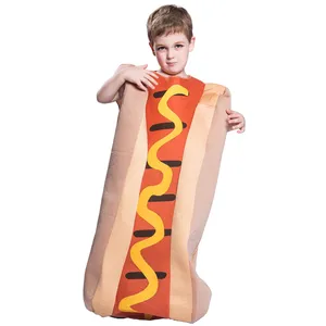 ready stock halloween costume kids children unisex funny hot dog food costume mascot jumpsuit for cosplay carnival party