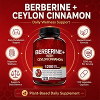 Compléments de berbérine pour la santé intestinale, complément digestif, berbérine HCL avec cannelle de Ceylan, certifié GMP, marque privée