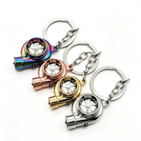 Nouveau porte-clés mini turbine élégant, personnalisable, multicolore, de haute qualité, en alliage de zinc, fer et résine, avec LED, pour clés de voiture