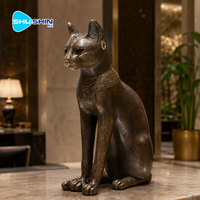 Sculpture vintage en laiton de la déesse égyptienne Bastet, statue de chat en bronze, décoration de table intérieure