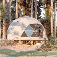 Dôme de glamping géodésique écologique de 7 m avec poêle, maison igloo pour le camping d'hiver en Russie