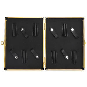 Caja de herramientas de <span class=keywords><strong>estilista</strong></span> portátil de gama alta Caja dorada Estuche de tijera con maletín ODM Paquete de seis suministros para el cabello Esencial para peluquerías - Product Image 3