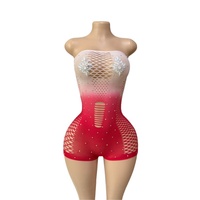 Combinaison de danse de scène W.E.Sparkly avec strass pour femmes, tenue de danseuse exotique, tenue de strip-teaseuse, combinaison de pole dance