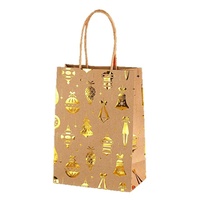 Sac cadeau de Noël en papier kraft écologique, recyclable, biodégradable, imprimé UV, motif flocon de neige, emballage artisanal