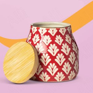 Pot de rangement en céramique rouge, avec Relief créative, parfumé, Table basse, organisateur de thé, bureau, pots de bonbons, pot de rangement - Product Image 3
