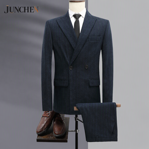 Completo Casual da <span class=keywords><strong>Uomo</strong></span> per Affari, Due Pezzi, Giacca e Pantaloni, Stile Elegante da Ufficio, Abbigliamento Maschile all'Ingrosso - Product Image 1