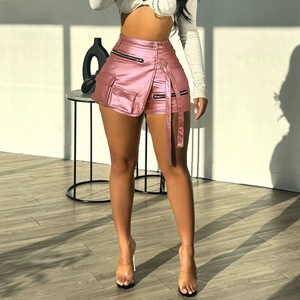G0659 Bộ Sưu Tập Mới Bán Buôn 2025 Mùa Hè Cô Gái Quần Short Mini Sáng Bóng PU Da Ngắn Cho Phụ Nữ Một Dòng Hàng Hóa Túi Quần Short Của Phụ Nữ - Product Image 6