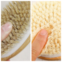 Brosse de gommage avec long manche, brosse humide et sèche, brosse exfoliante en bambou pour le bain, brosse de douche pour le corps, brosse de dos pour la douche