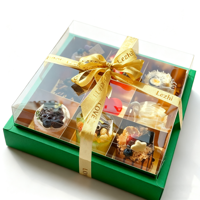 Boîtes d'emballage pour le thé de l'après-midi en vrac, 9 grilles, blanches et brunes, boîtes à pâtisserie, boîtes à cupcakes avec couvercle transparent