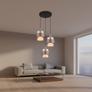 Lampadario in Vetro e Ferro Dorato Champagne, Altezza Regolabile, <span class=keywords><strong>Luce</strong></span> Bianca Calda, Moderno per Interni, Arredamento di Lusso - Product Image 5