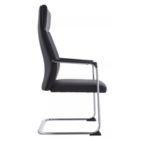 Chaise de visiteur moderne en maille, avec pieds en arc fixes, accoudoirs réglables, assise en tissu et base en fer, pour bureau, réception et formation (vente en gros)