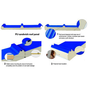 Painéis de Parede e Telhado <span class=keywords><strong>Sandwich</strong></span> de Poliuretano <span class=keywords><strong>PU</strong></span>/PIR, Fáceis de Instalar, Bonitos e Ecológicos para Construções - Product Image 5