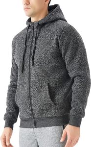 Felpa con Cappuccio Personalizzata da Uomo in Pile Pesante con Motivo Spider Stampato a Rilievo e Zip Intera - Product Image 6