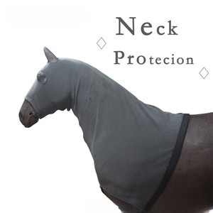 Capuche de cheval extensible confortable Couvre-cou intégral Style de selle occidentale avec fermeture à glissière Couvre-visage épaules Couvre-chef extensible - Product Image 4