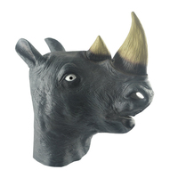 Nouveau Masque de Tête de Rhinocéros – Masque de Farce pour Halloween, Costume de Bal, Masque Animal Amusant en Silicone