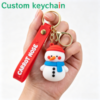 Porte-clés personnalisés ODM en PVC, porte-clés 3D en caoutchouc OEM, porte-clés de Noël, breloques de sac, porte-clés en gros, accessoires de porte-clés, cadeau de fête