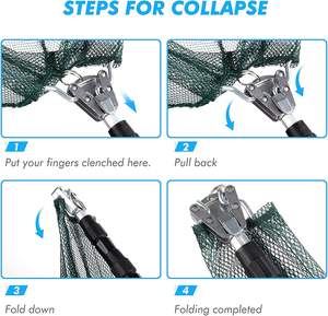 Filet à main pliant de poteau en aluminium télescopique de la Chine filet en fonte de maille de PE d'eau douce/d'eau salée pour la pêche au bar de poisson-chat de <span class=keywords><strong>truite</strong></span> - Product Image 5