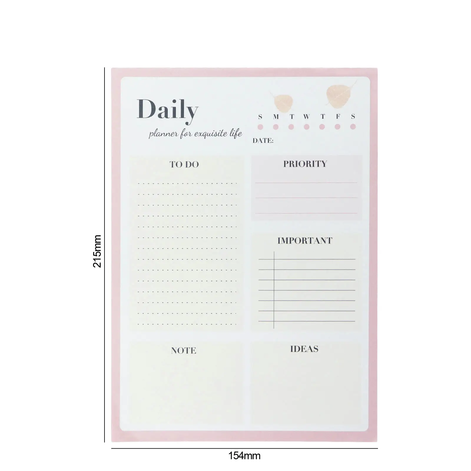 لوحة مذكرة للتخطيط اليومي مع جدول أعمال يومي ولوحة مذكرة للتخطيط الأسبوعي