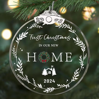 Ornement suspendu en cristal artificiel transparent, moderne et poli, en forme de cœur, personnalisé par gravure laser, tendance mode, pour arbre de Noël