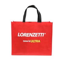 Sac non tissé en PP rose recyclable bon marché avec sac fourre-tout de promotion imprimé logo blanc