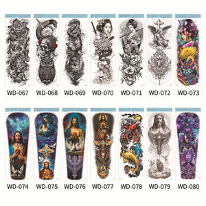 Pegatinas de tatuaje desechables a prueba de sudor impermeables de brazo completo para hombres y mujeres, nuevo diseño de tatuaje de flores transfronterizo europeo americano - Product Image 6